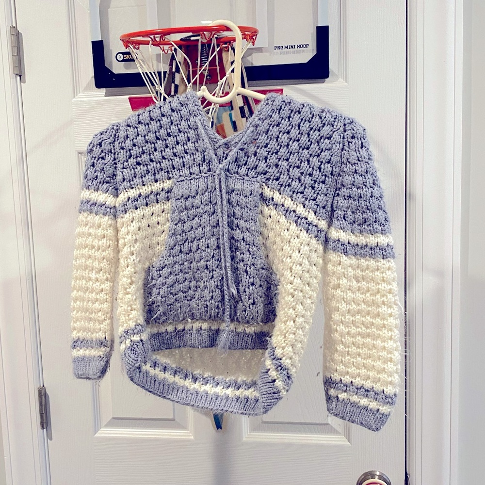 Hand Knit Hooded Sweater